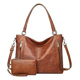 VINBAGGE Damen Handtasche Leder Henkeltasche Top Griff Tasche Vintage Weiches Umhängetasche...