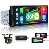 Hikity DAB DAB+ Autoradio 1 Din mit CarPlay Android Auto Touch Display 6,9 Zoll Radio mit Bildschirm...