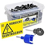 VOSS.farming 150x Ringisolator + Einschraubhilfe + Warnschild für den Weidezaun