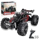Carox Ferngesteuertes Auto,2.4 GHz 25 km/h RC Auto,1:18 Off Road Monstertruck mit Scheinwerfer und...