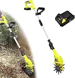 XNZJHPP Rotavator Elektro-Akku-Gartenfräse, kabellose Gartenfräse, einziehbare Stange, elektrische...