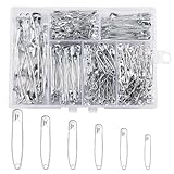 Kiperline 300 Stück Sicherheitsnadeln, 6 Größen 18mm - 53mm Rostbeständig Safety pins, Haltbar...