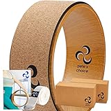 Yoga Rad Holz und Yoga Blocks aus Kork mit Zusätzlichem eBook und Yoga Gurt. Extra Feste, Massive...