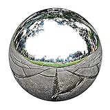 perfk Edelstahl-Dekokugel 12-20cm - Spiegelnde Gartenkugel aus Metall - Hohlkugel für Teich & Beet...