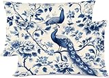 Kissenbezug 50 x 80 Marineblau Kissen 50x80 Pfau Kopfkissenbezug Super Weich Kopfkissen Bettwaren,...