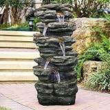 101 cm hoher Steinbrunnen für den Außenbereich als Dekoration für den Hausgarten