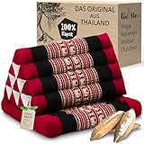 livasia Thaikissen mit 1 Auflage - 75x50x8cm - Dreieckskissen mit Sitzkissen, Keilkissen mit Kapok,...