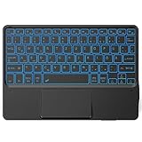 CACOE Tastatur mit Touchpad, QWERTZ Tastatur Kabellose mit 7 Farben Beleuchtete kompatibel mit iPad,...