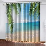 Fenster Vorhang Schlaufen-Vorhang Blaues Meer Dekorative Gardine Schlaufenschal Fenster Schal...