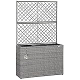 Casaria® Blumenkasten Rankgitter 3 Innentöpfe Polyrattangeflecht Rankhilfe Blumentopf Rattanoptik...