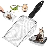 JSMTKJ Sandsieb aus Rostfreiem, Reptilien Siebschaufel, Katzenstreuschaufel aus Metall, cat Litter...