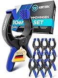 KISTEK® Klemmzwingen Set [10 Stück] - Federklemmen mit über 8cm Spannweite und starker Spannkraft...