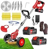 Akku-Rasentrimmer 21V Elektrischer Rasentrimmer - Rasentrimmer Mit 4.0AH Akku-Batteriebetriebener...