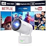 Polocsh Beamer, Mini Beamer mit Akku, WiFi und Bluetooth 1080P Outdoor Beamer 4K Support, Electric...