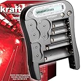 Kraftmax Batterietester V2 Professional - Universal Batterie und Akku Testgerät mit LCD Display und...