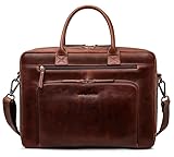 Marc Peter® Hamilton Braun Businesstasche Herren Leder 15,6 Zoll | Leder Laptoptasche | Groß...