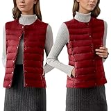 Damen Steppweste Winddichte Weste Mit Stehkragen Leichte Laufweste Outdoor Softshell Winterjacke...