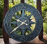 KUNY Gartenuhr Wetterfest Outdoor, Badezimmeruhr 30cm Vintage Dekorativ Ornament Wanduhr Wasserdicht...