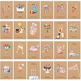 24 Geburtstagskarten | Glückwunschkarten zum Geburtstag mit Umschlägen | Set Glückwunsch Karten...