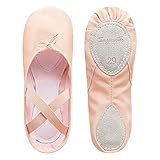 tanzmuster Ballettschuhe Mädchen - Charlie - Geteilte Ledersohle - rosa-apricot Größe 33-...