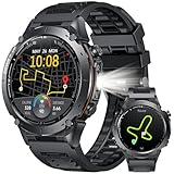 GPS Smartwatch Herren mit Telefonfunktion Fitnessuhr: 1,43' AMOLED Touchscreen mit LED Taschenlampe...