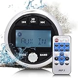 Geloo Boot Marine Stereo Radio, Bootsradio Wasserdicht FM AM-Empfänger MP3 Media Player Empfänger...
