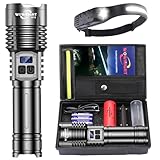 WOWNIGHT Taschenlampe LED Aufladbar 500,000 Lumen, 2 Schalter LED Taschenlampe Extrem Hell USB C,...