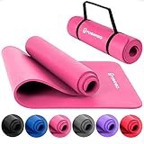 TOSANEO Fitnessmatte mit Tragegurt Gymnastikmatte aus NBR Schaumstoff rutschfeste Sport-Matte für...
