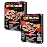 Feuer & Flamme Picknick & Einweggrill (2er Pack)