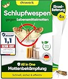 anwerk® Schlupfwespen gegen Lebensmittelmotten - 4 Karten à 1 Lieferung - Effektiv Lebensmittel...