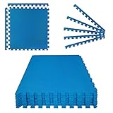 Montafox 2,88 m² Unterlegmatte 1 cm Dicke Poolmatte 8er Set blau 60 x 60 cm Bodenfliesen Pool...