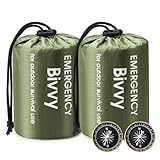 Esky Biwaksack, 2 Stück Notfall Schlafsack Biwaksäcke Wasserdicht Thermo Leicht Wasserdicht...