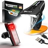 MIVELO Fahrradlicht Set StVZO zugelassen Fahrradbeleuchtung USB-aufladbar & 100% wasserdicht LED...