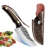 Aleevii 25 cm Küchenmesser Handgeschmiedetes Outdoor-Messer, Kochmesser mit hohem Kohlenstoffstahl,...