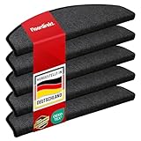 Floordirekt Treppenstufen Matten - London Pro Anthrazit - 1 Stück Stufenmatten Treppenteppich...