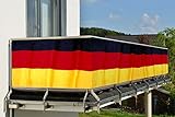 Balkon Sichtschutz 'Deutschland' 90x300cm, mit 6 Ösen, Polyester