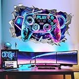 wondever Wandtattoo 3D Junge Gamer Wandaufkleber Videospiel Gaming Zimmer Controller Wandsticker...