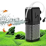 AQQA Aquarium Filter, Einstellbarer 600L/H Aquarium Schwammfilter, 6W Leiser Aquarium Filterpumpe...