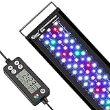 hygger Aquarium Beleuchtung, Aquarium LED Beleuchtung,Vollspektrum Aquarium Licht mit Monitor, 14W...