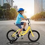 Qussse Kinderfahrrad 16 Zoll Jungen Mädchen Kohlenstoffstahl-Legierung Fahrrad ab 4-8 Jahre Kinder...