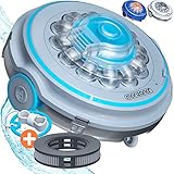 Monzana Poolroboter Poolboy600 Kabellos Vollautomatisch 80 Min Akku 5200mAh Li-Ion 80m² Pool...