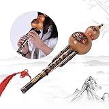 Chinesische handgefertigte schwarze Hulusi-Kürbis-Flöte aus Bambus, ethnisches Musikinstrument,...