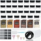 MOAMUN 28 PCS Gewürzstreuer Kunststoff mit zwei Öffnungen, 130ML Gewürzbehälter mit Etiketten,...
