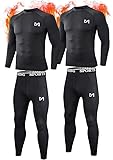 MEETYOO 2er Pack Thermounterwäsche Herren, Skiunterwäsche Herren & funktionsunterwäsche,...