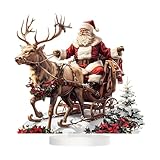 Generisch Weihnachtsmann-Rentier-Schlitten-Figuren - Acryl-Weihnachtsdekoration, Desktop-Dekoration...