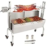 VEVOR Holzkohlegrill mit elektrischem Rotismus, 60 kg, automatisches Grill-Set für den...