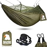 COVACURE Hängematte Outdoor Hängematte mit Moskitonetz - 260 x 130 cm Ultraleicht Hammock Reise...