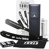 BARBER TOOLS ✮ Rasiermesser mit Box und 5 Rasierklingen + Poliertuch + Etui