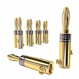 KabelDirekt – Bananenstecker – 5 Paare (Banana-Steckverbinder für Lautsprecherkabel bis 6 mm²,...
