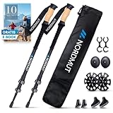 NORDMUT® Wanderstöcke Teleskop Alu | Nordic Walking Stöcke Damen und Herren | Ultraleichte...